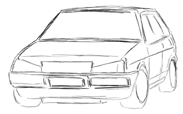 ВАЗ 2114 нарисованная спереди