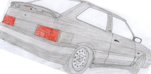 Нарисовать ВАЗ 2114 сзади