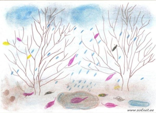 Рисование в старшей группе поздняя осень