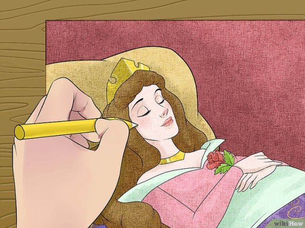 Рисунок спящей красавицы легкий