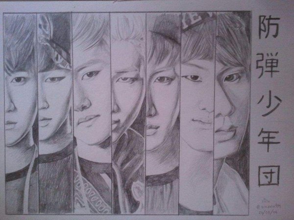 Глаза Тэхена из BTS карандашом