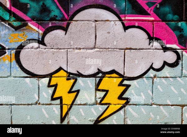 Лёгкие граффити на стене