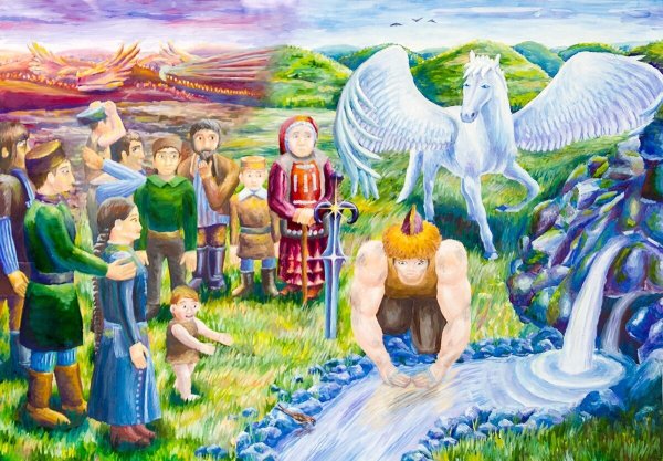 Урал батыр рисунок легкий