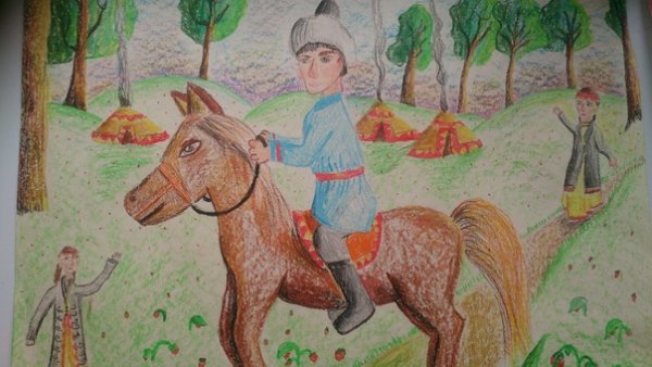 Национальные игры казахов раскраска