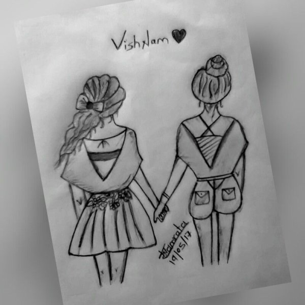 Рисунки для срисовки подруги