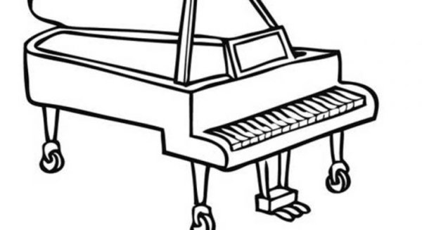 Рояль музыкальный инструмент рисунок для детей