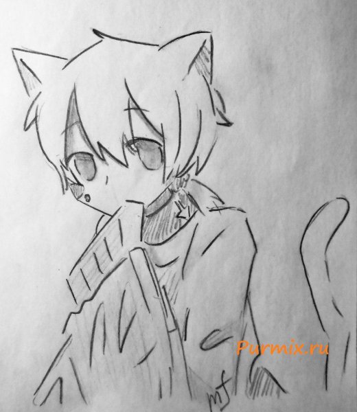 Срисовка аниме мальчики легко