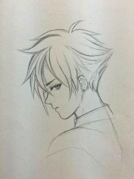 Рисунок парня карандашом для срисовки