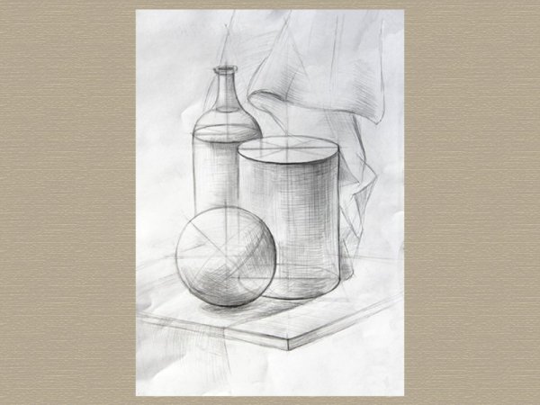 Натюрморт из геометрических тел (построение, перспектива)