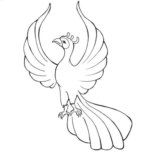 Рисование Жар птицы поэтапно