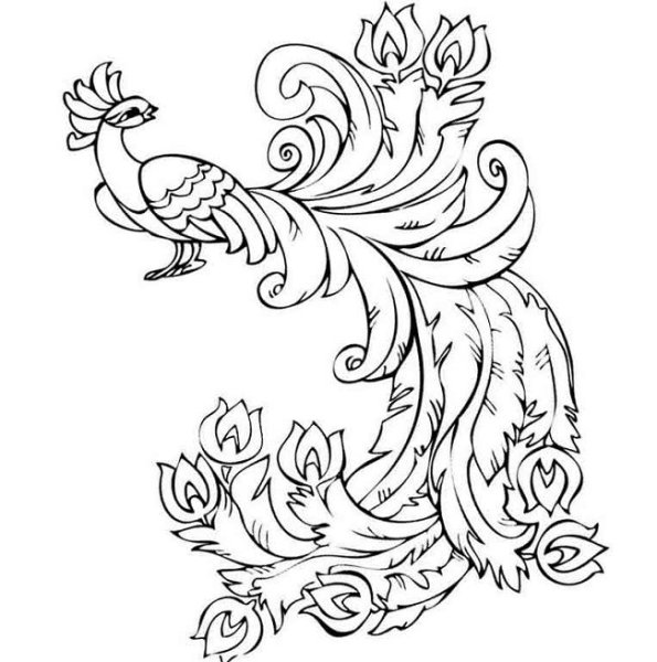 Птица Феникс раскраска для детей