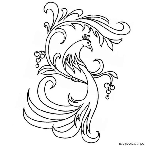 Жар птица поэтапное рисование для детей