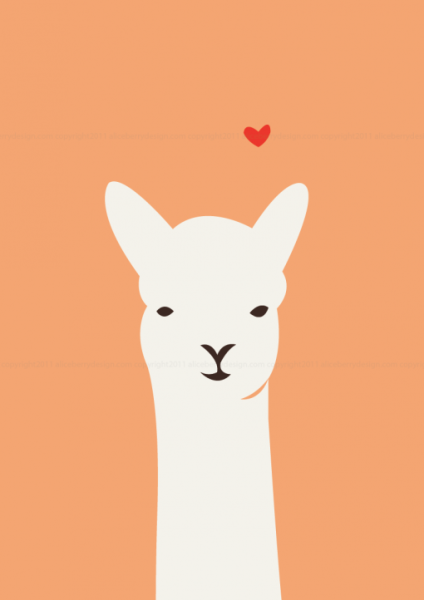 Лёгкий милый арт альпаки