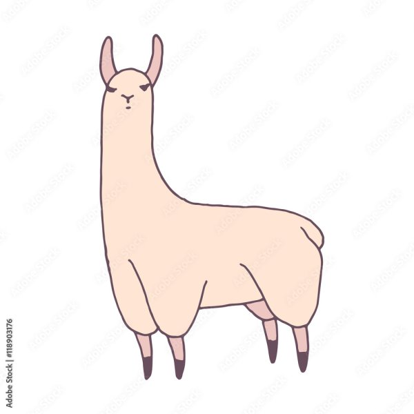 Рисунок ламы для срисовки