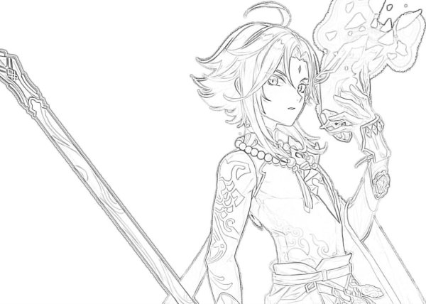 Сяо Геншин набросок