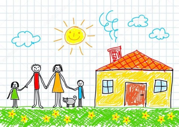 Рисунок семьи из 4 человек