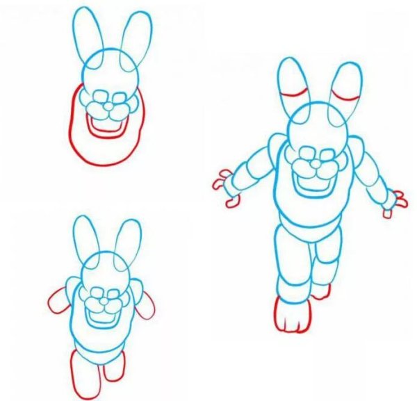Нарисовать Бонни из ФНАФ 2