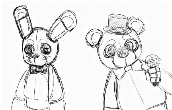 Рисунок Бонни из ФНАФ 1