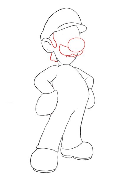 Пошаговый рисунок Марио