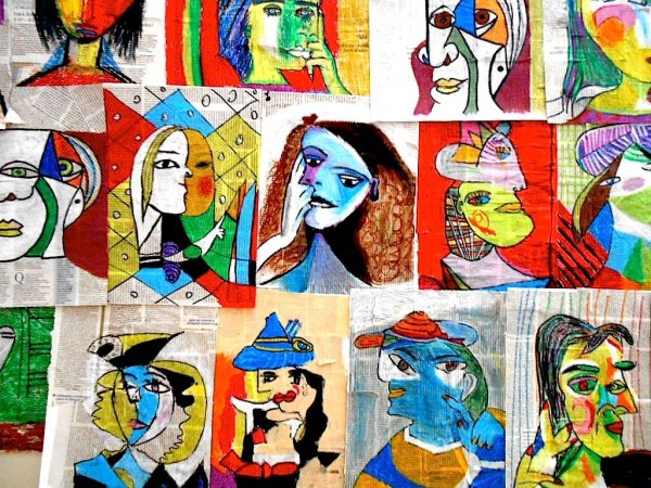 Коллаж в стиле кубизм Пабло Пикассо