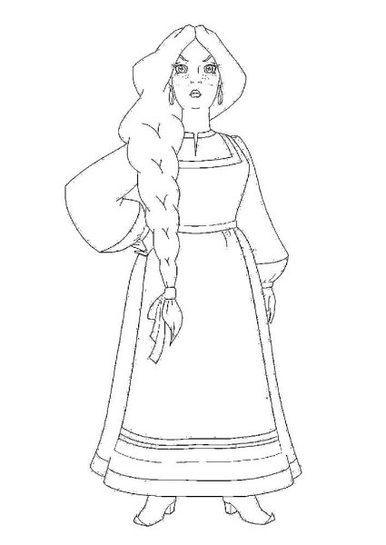 Русский народный костюм раскраска