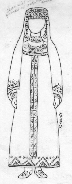 Эскиз русского народного костюма