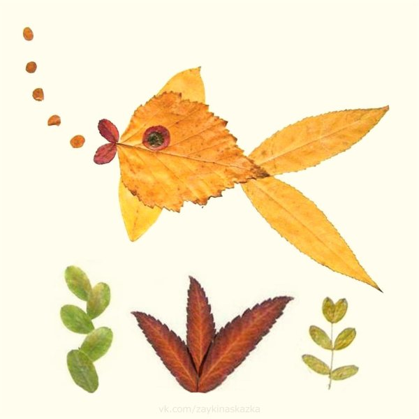 Аппликация из листьев