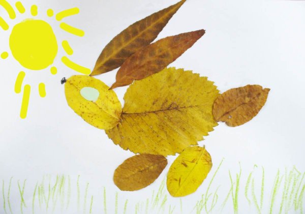 Аппликации из листиков деревьев