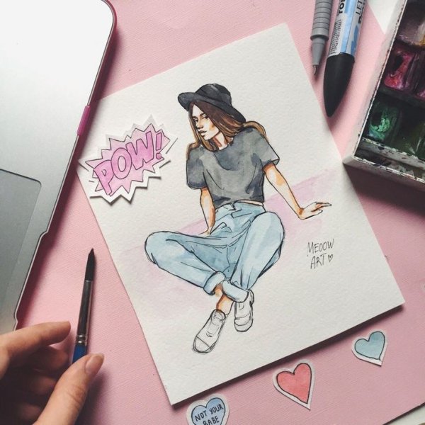 Рисунки для скетчбука девушки