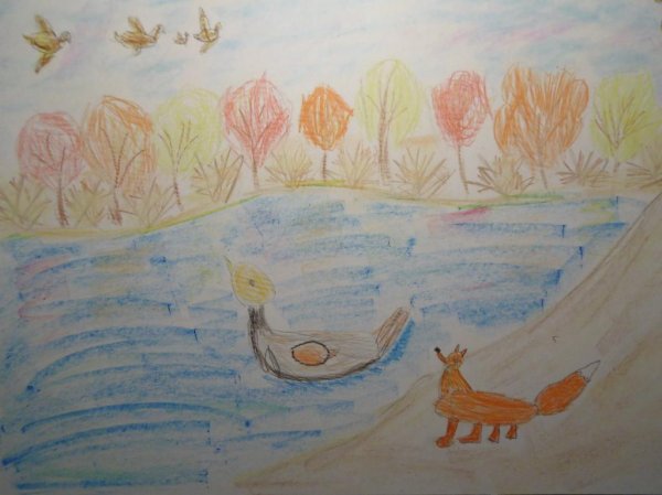 Рисование Мамина Сибиряка серая шейка