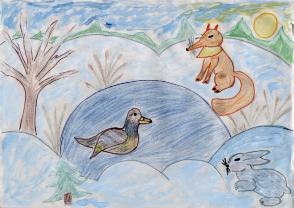 Рисование серая шейка