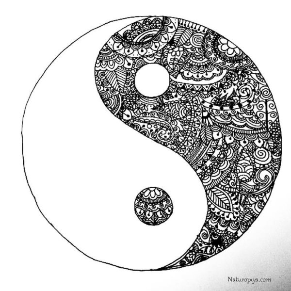 Акварельный пейзаж в круге