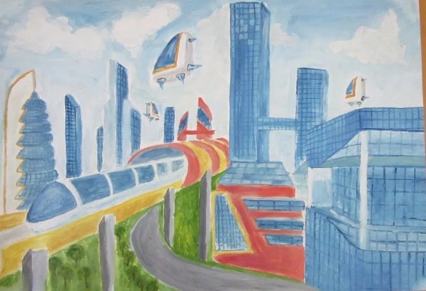 Рисунок на тему город будущего