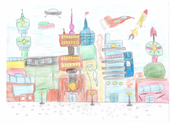 Рисование на тему город будущего