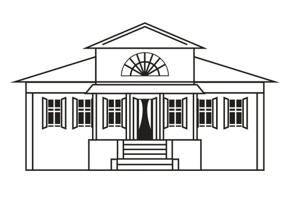 Раскраска музей здание