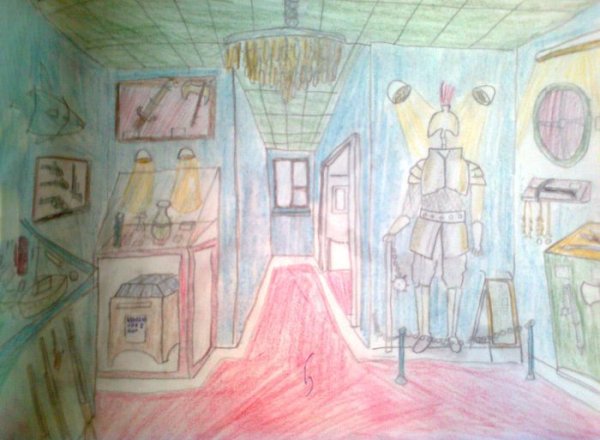 Нарисовать интерьер музея