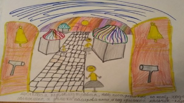 Городок в табакерке рисунок детский