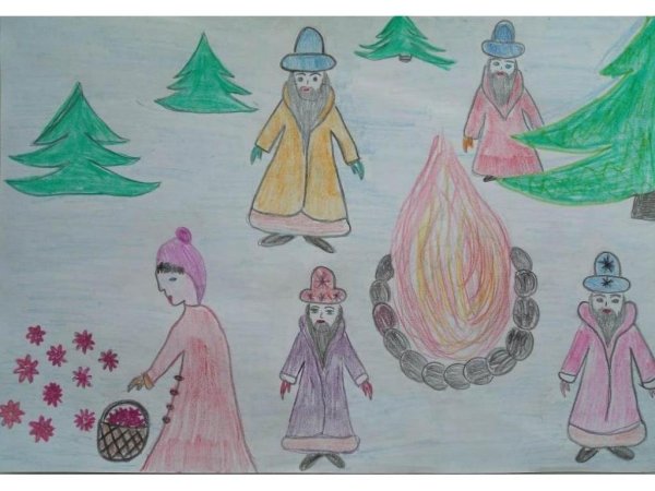 Рисунок к сказке Царевна лягушка