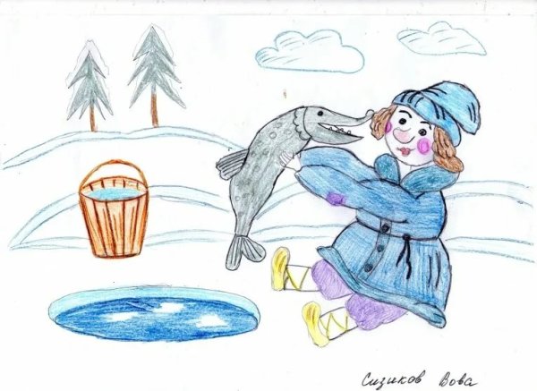 Рисунок к сказке Царевна лягушка 5 класс очень легкий