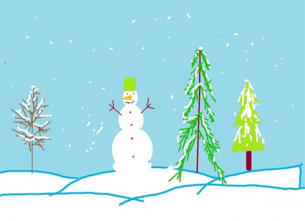 Зимняя раскраска