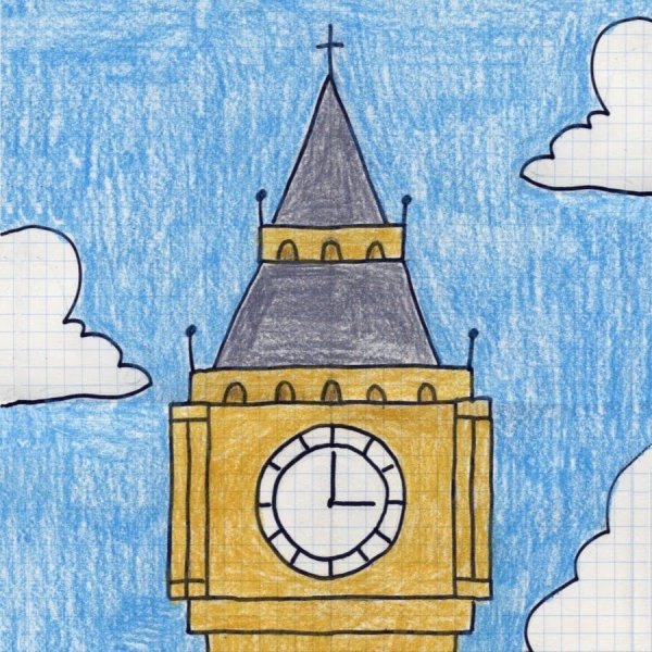 Биг Бен для срисовки