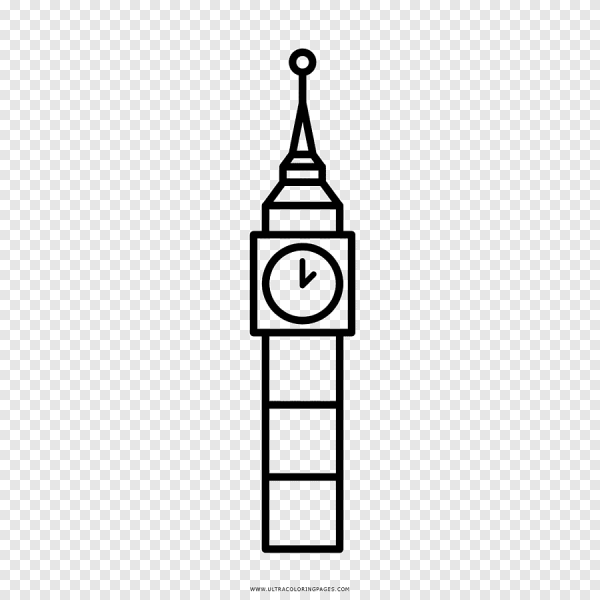 Биг Бен рисунок контур