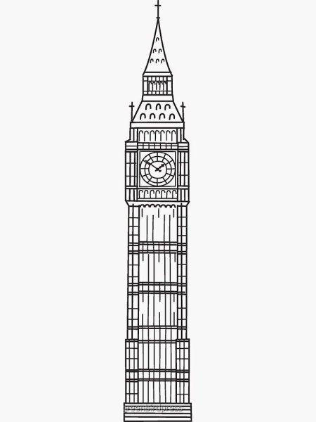 Башня Биг Бен в Лондоне раскраска