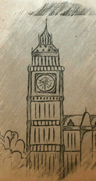 Рисуем Биг Бен с ребенком