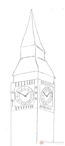 Башня Биг Бен для срисовки