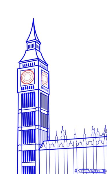Башня Биг Бен для срисовки