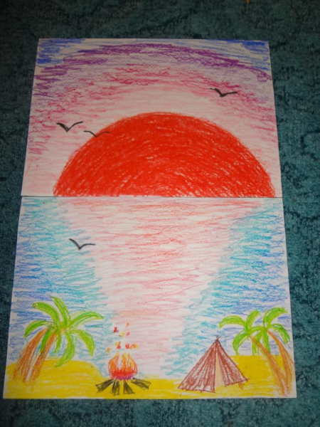 Рисование мелками на бумаге