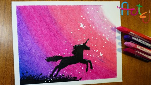 Рисунки мелками на бумаге