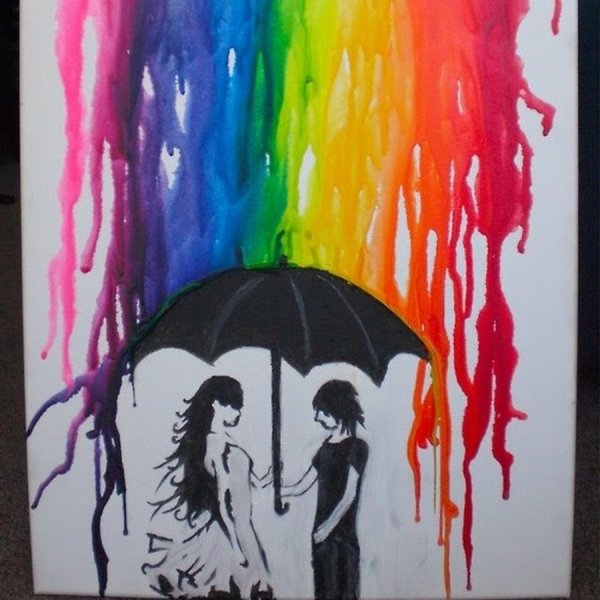 Природа восковыми мелками