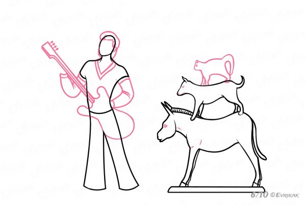 Бременские музыканты рисунок